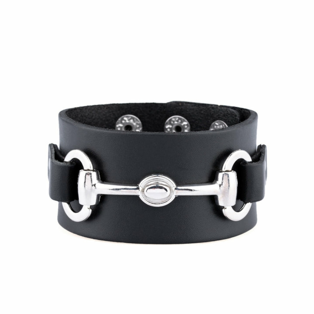 BIKER BAND" BLACK URBAN WRAP BRACELET UNISEX